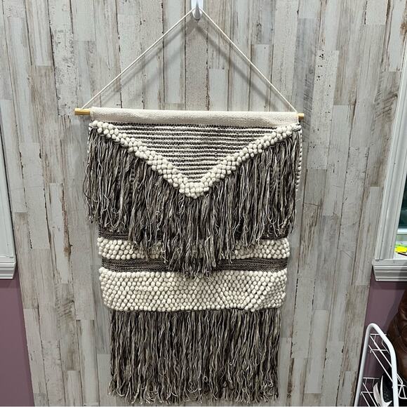 Boho Chic Rug Wall Hanging Home Decor Neutral Minimalistic - Picture 1 of 5